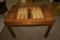 antique mahogany inlaid backgammon table