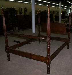 Early 1800s solid mahogany Queen or full size canopy or rice bed 