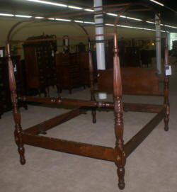 Early 1800s solid mahogany full size canopy or rice bed 