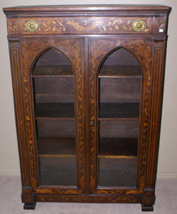 Mahogany Empire Revival  side by side lawyer stack bookcase 