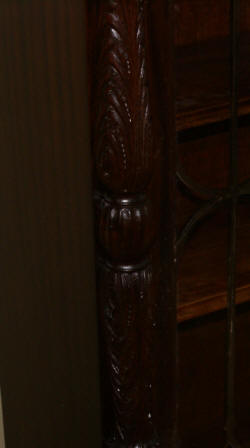 Empire Revival mahogany 3 door bookcase with carved columns