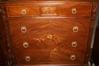 Walnut antique flower inlaid chest of drawers circa 1930s 