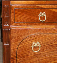 Walnut antique flower inlaid chest of drawers circa 1930s 