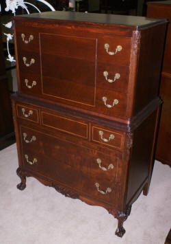 Chippendale ball and claw foot mahogany chest