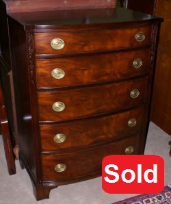 mahogany bow front high chest