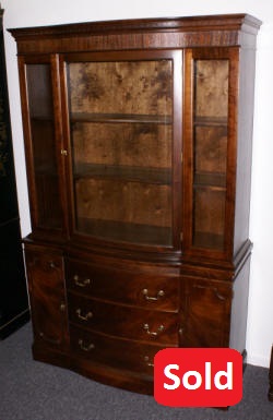 bow front mahogany china cabinet
