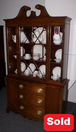 mahogany bow front china cabinet