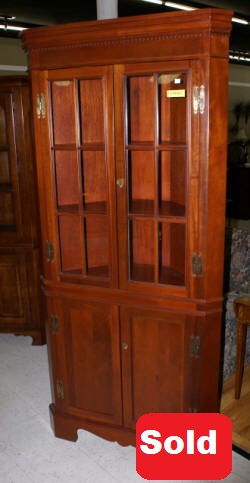 Craftique mahogany corner cabinet