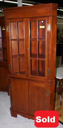 Craftique mahogany corner cabinet