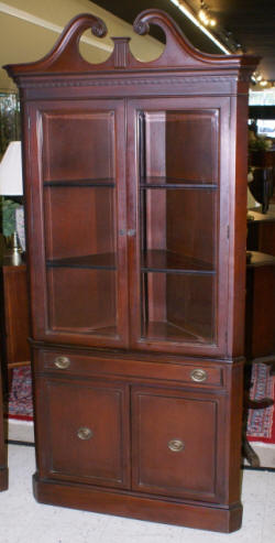 mahogany corner cabinet