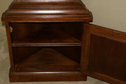 Drexel walnut petite narrow corner cabinet