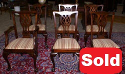 antique chippendale mahogany dining room chairs