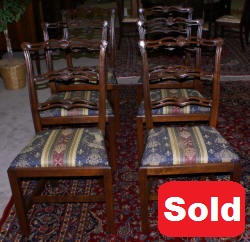 set of six shell carved mahogany dining room chairs