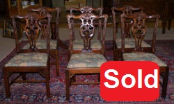set of 6 Chippendale mahogany dining room chairs