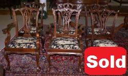 set of six solid mahogany dining room chairs