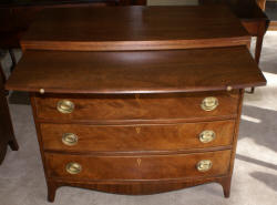 Bow front  antique walnut Hepplewhite dresser 