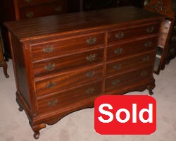 antique mahogany bow front dresser