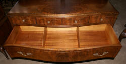 Walnut French inlaid carved antique dresser