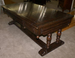 oak antique library table