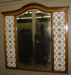 English tile beveled maple mirror