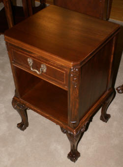 Mahogany chippendale ball and claw foot night stand
