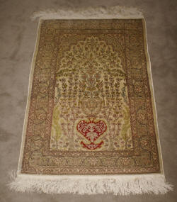 handmade silk prayer rug tree of life