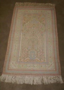 Very fine handmade silk prayer rug with the tree of life $895.00