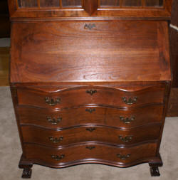 Walnut antique Chippendale secretary desk