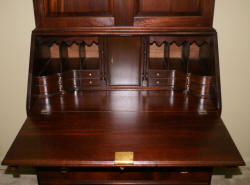 Craftique solid mahogany blind door two piece New Bern secretary desk 