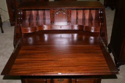 Solid mahogany block front Chippendale Governor Winthrop desk