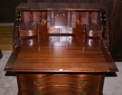 Mahogany serpentine front Governor Winthrop desk