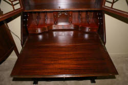 Chippendale mahgoany serpentine front antique secretary desk