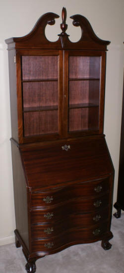 Mahogany antique Chippendale secretary desk