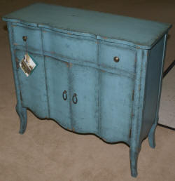 Pulaski Furniture Company distressed turquoise accent chest / server