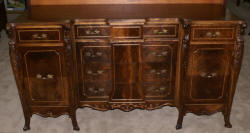 Walnut French heavily carved sideboard