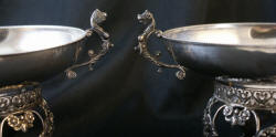 pair of sterling silver compotes