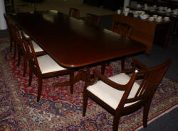 mahogany dining room table and chairs