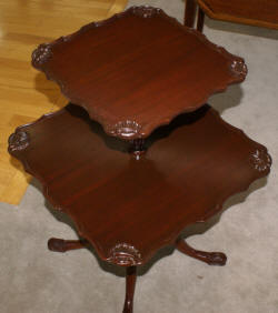 Antique two tier mahogany pie crust table