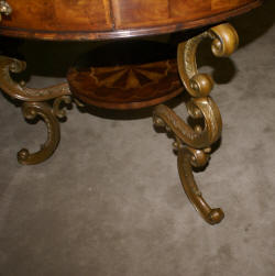 Jonathan Charles inlaid round Oyster veneer top table