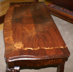 French carved library table