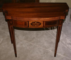 Federal inlaid mahogany flip top antique game table