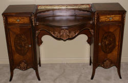  Rosewood and walnut inlaid vanity and mirror